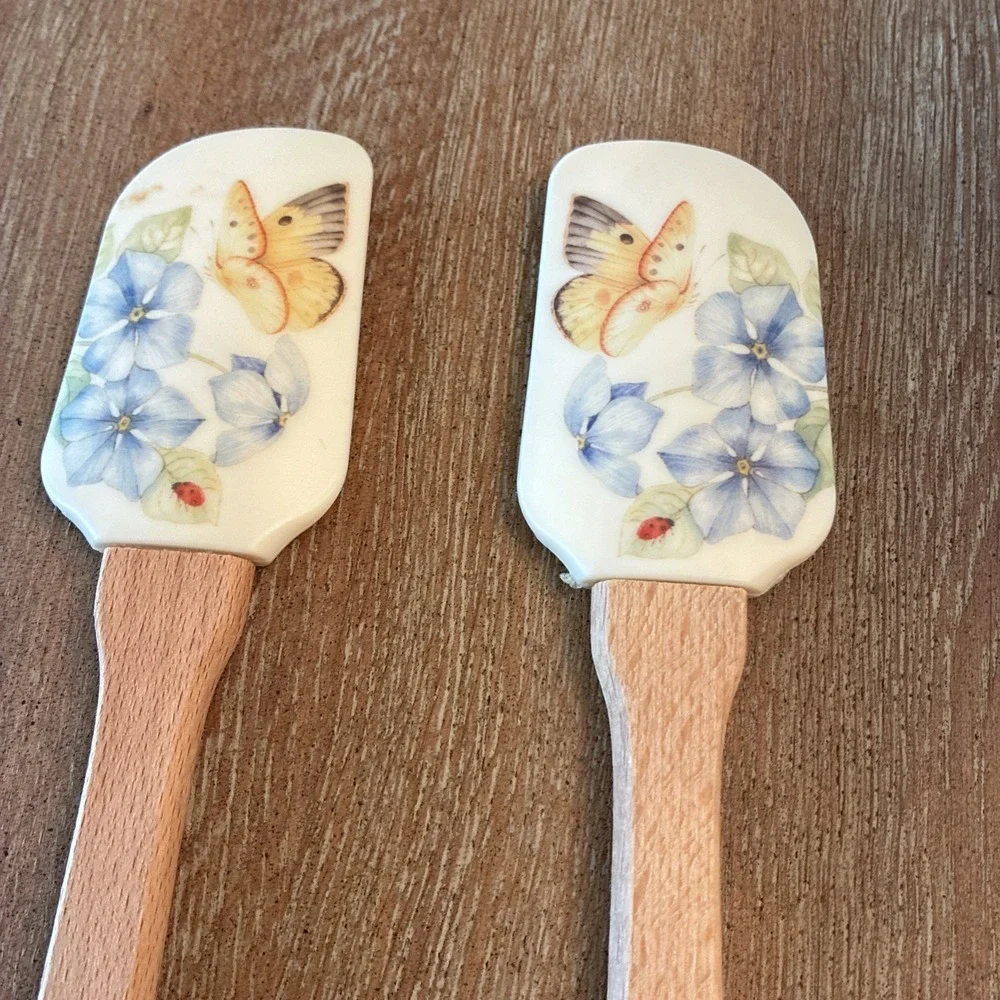 Lenox Utensil Crock Butterfly Meadow W/ Spatulas Cottage Core Country